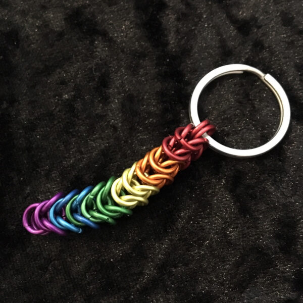 Rainbow Chainmaille Keychain by Destai